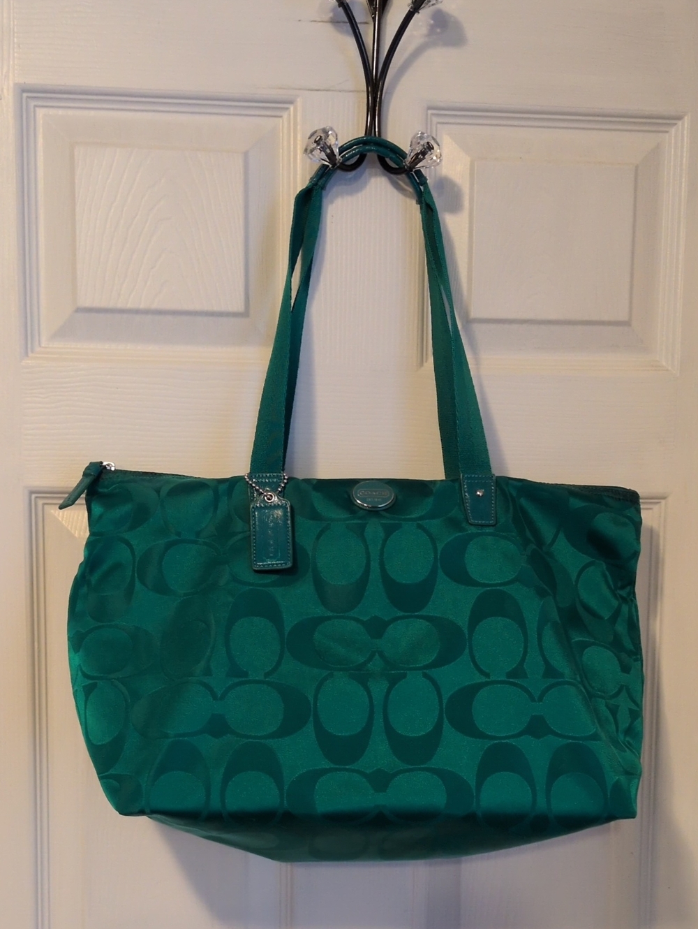 COACH Weekender Getaway Travel Convertible Tote Bag Jade Green